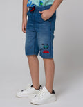 Little M Denim Shorts Karet Bordir Car
