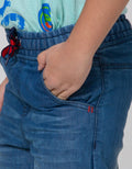 Little M Denim Shorts Karet Bordir Car