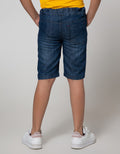 Little M Denim Shorts Dino Embroidery Rubber