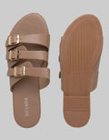 Nevada Slip On Women Triple Buckle Strap