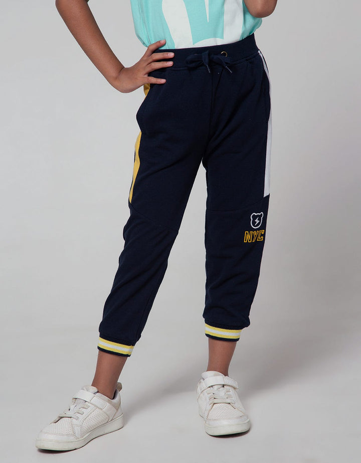 Little M Jogger Cut N Sewn Baby Terry Embroidery