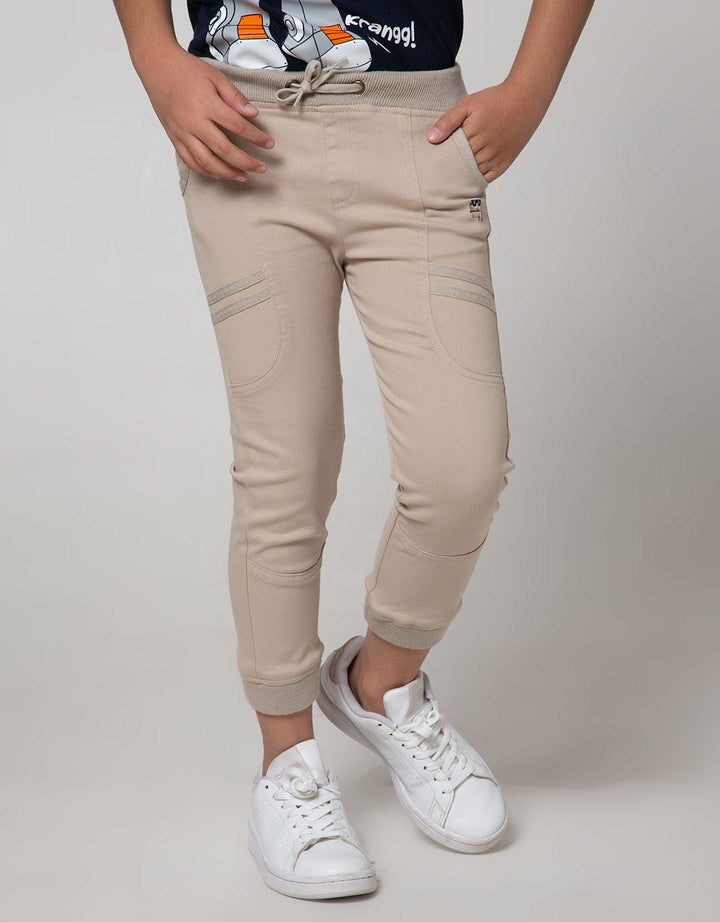 Little M Long Pants Woven Rib Kabasic Rib Twilltape Embroidery