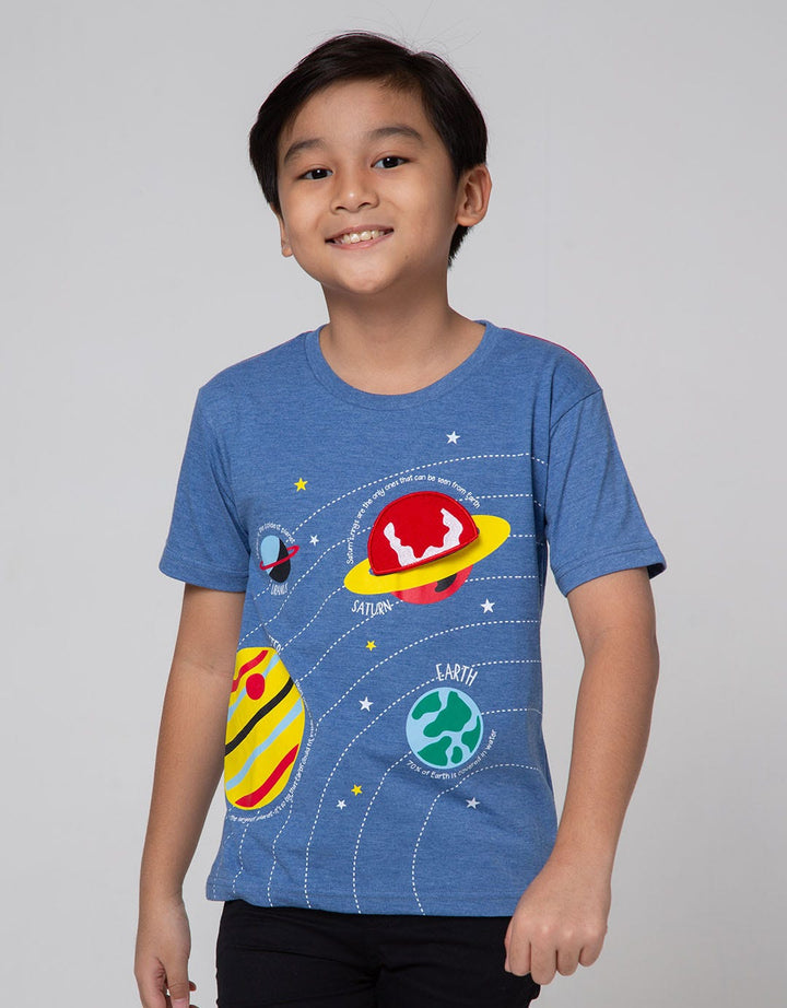 Little M Short Sleeve T-Shirt Space Aplikasi Flip