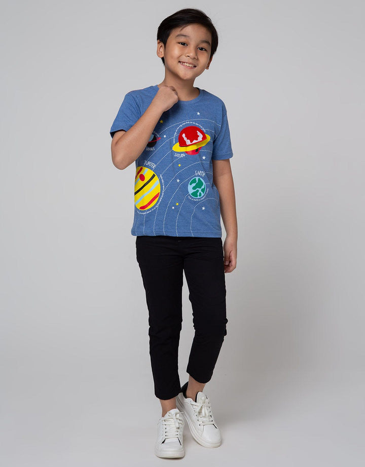 Little M Short Sleeve T-Shirt Space Aplikasi Flip