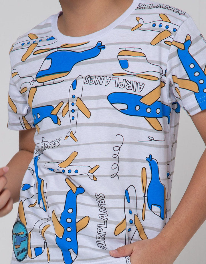 Little M Short Sleeve T-Shirt Pesawat Aplikasi