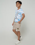 Little M Short Sleeve T-Shirt Tie Dyed Dino