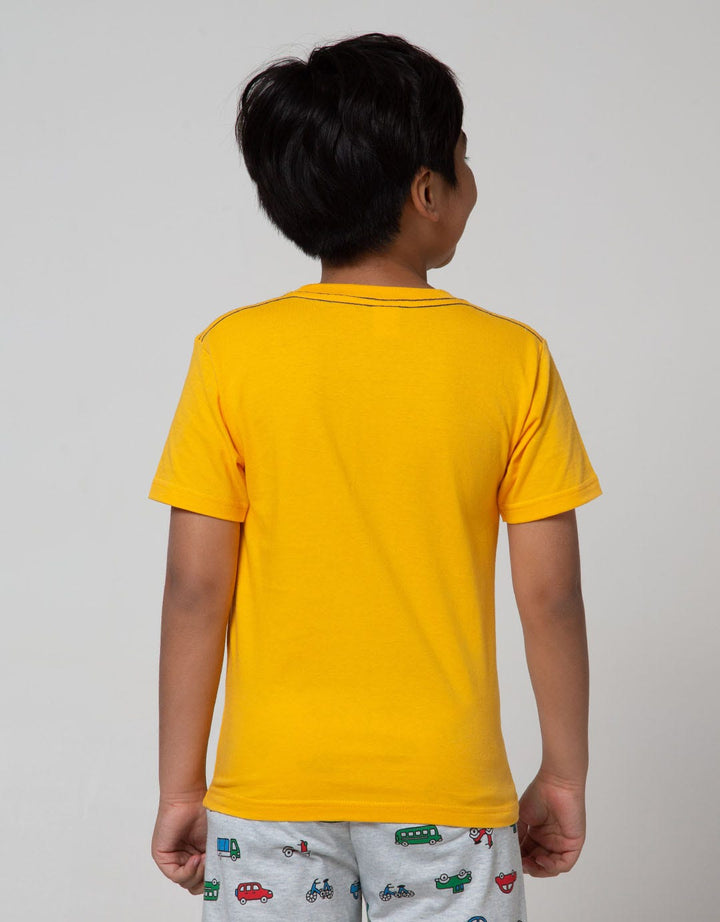 Little M Short Sleeve T-Shirt Dino Surf Teeth Zipper