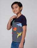 Little M Short Sleeve T-Shirt Stripe Dino