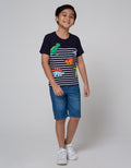 Little M Short Sleeve T-Shirt Stripe Dino