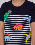 Little M Short Sleeve T-Shirt Stripe Dino