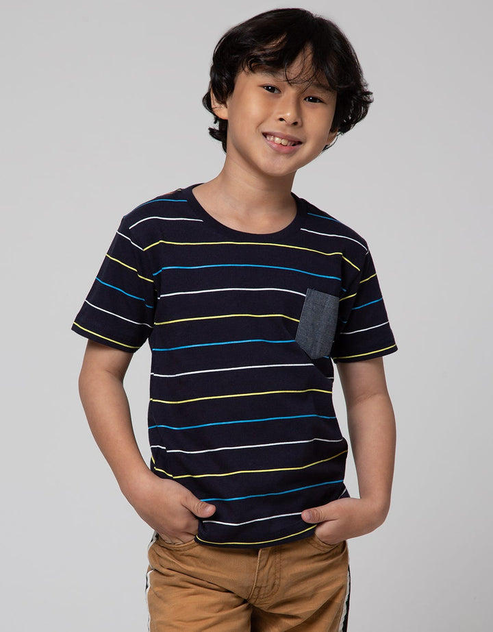 Little M Stripe Pocket Boys T-Shirt