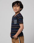 Little M Stripe Pocket Kaos Anak Laki-laki