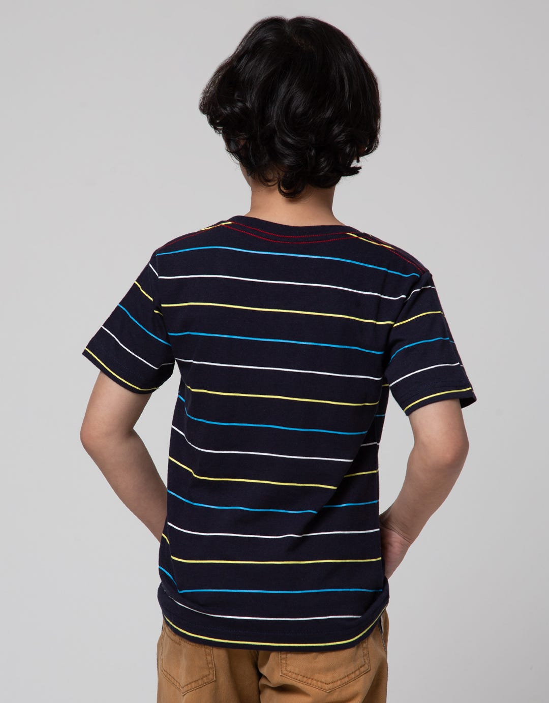 Little M Stripe Pocket Boys T-Shirt