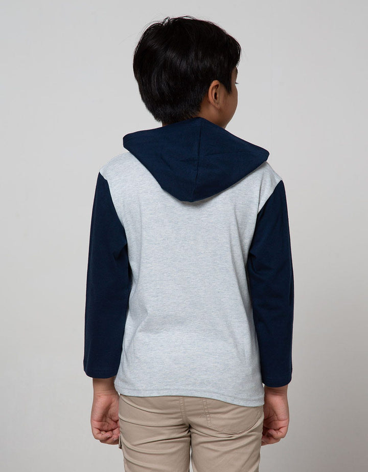 Little M Long Sleeve T-Shirt Shark Hoody Application 
