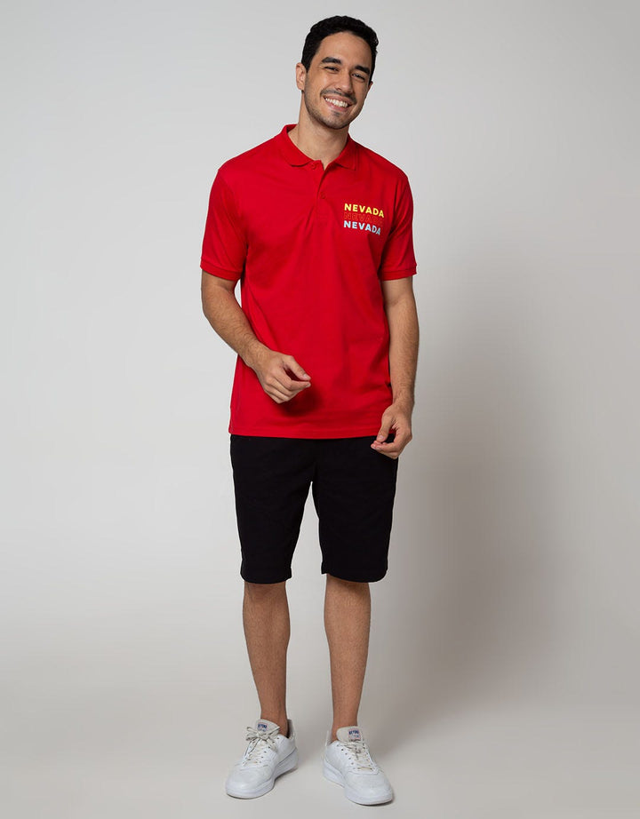 Nevada Short Sleeve Polo Shirt Print Three Logo
