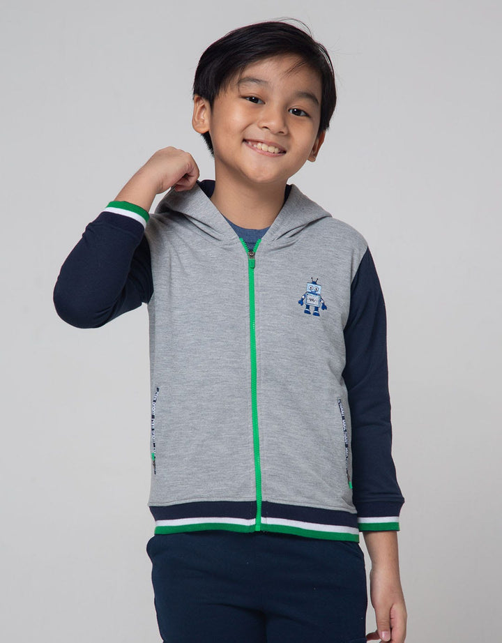 Little M Jacket Knit Terry Robot Hoodie