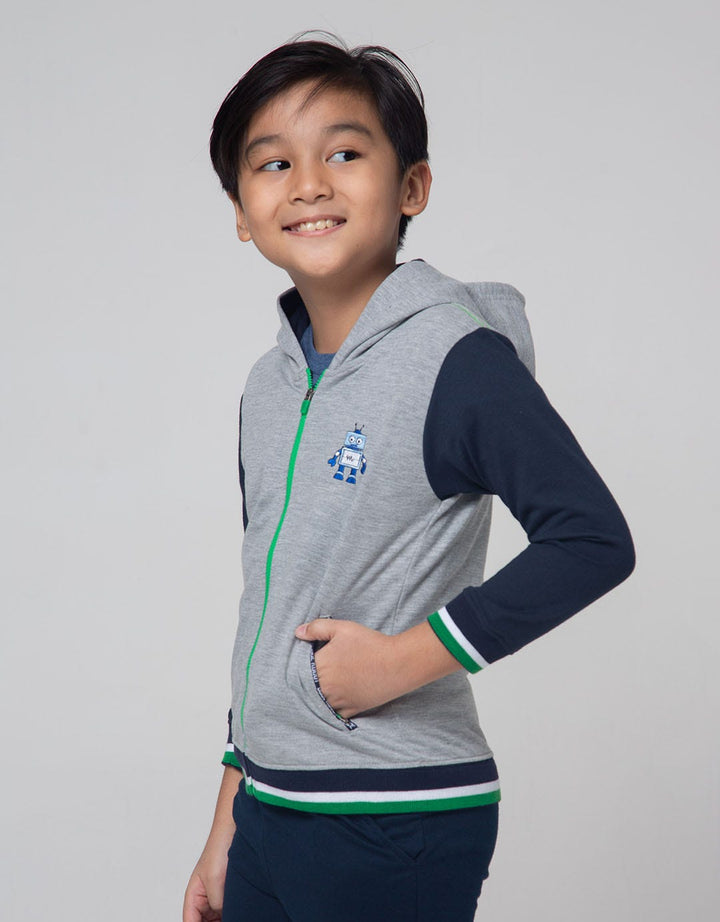 Little M Jacket Knit Terry Robot Hoodie