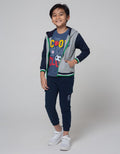 Little M Jacket Knit Terry Robot Hoodie