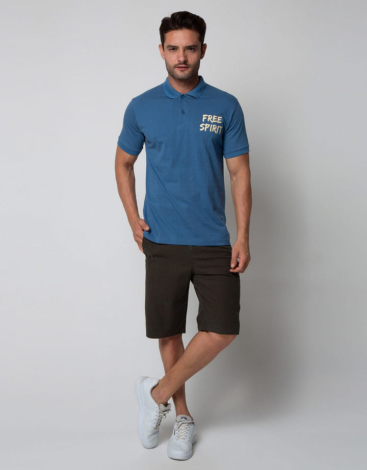Nevada Short Sleeve Polo Shirt Print Hawaiian Ocean