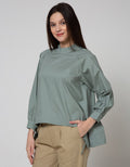 Details Long Sleeve Blouse Turt Ikat