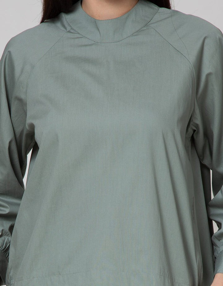 Details Long Sleeve Blouse Turt Ikat