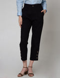 Details Long Pants Semi Tapered Button Opening And Bottom