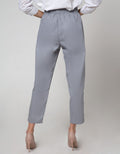 Details Pants Loose Fit With Rubber Waist And Fake Button