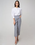 Details Pants Loose Fit With Rubber Waist And Fake Button