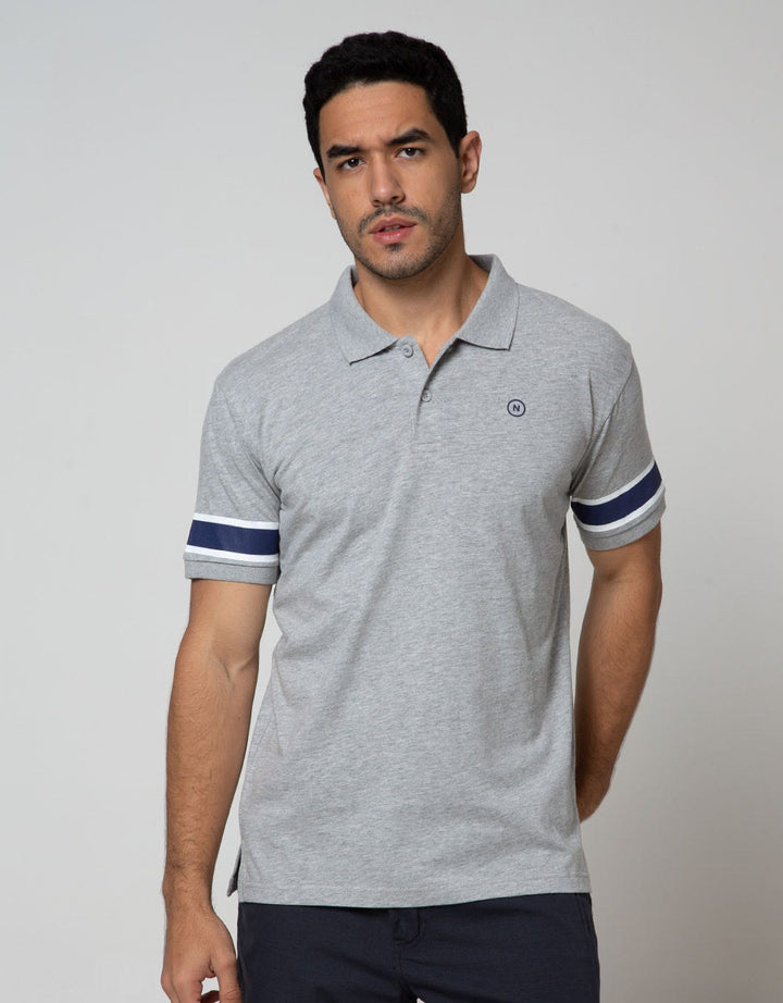 Nevada Short Sleeve Polo Shirt Print Stripe Sleeve