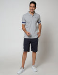 Nevada Short Sleeve Polo Shirt Print Stripe Sleeve