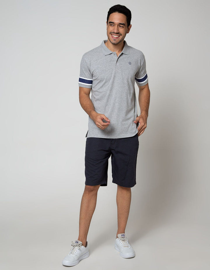 Nevada Short Sleeve Polo Shirt Print Stripe Sleeve