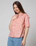 Details Short Sleeve Shirt With Aop Flower
