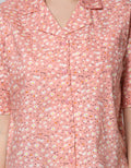 Details Short Sleeve Shirt With Aop Flower