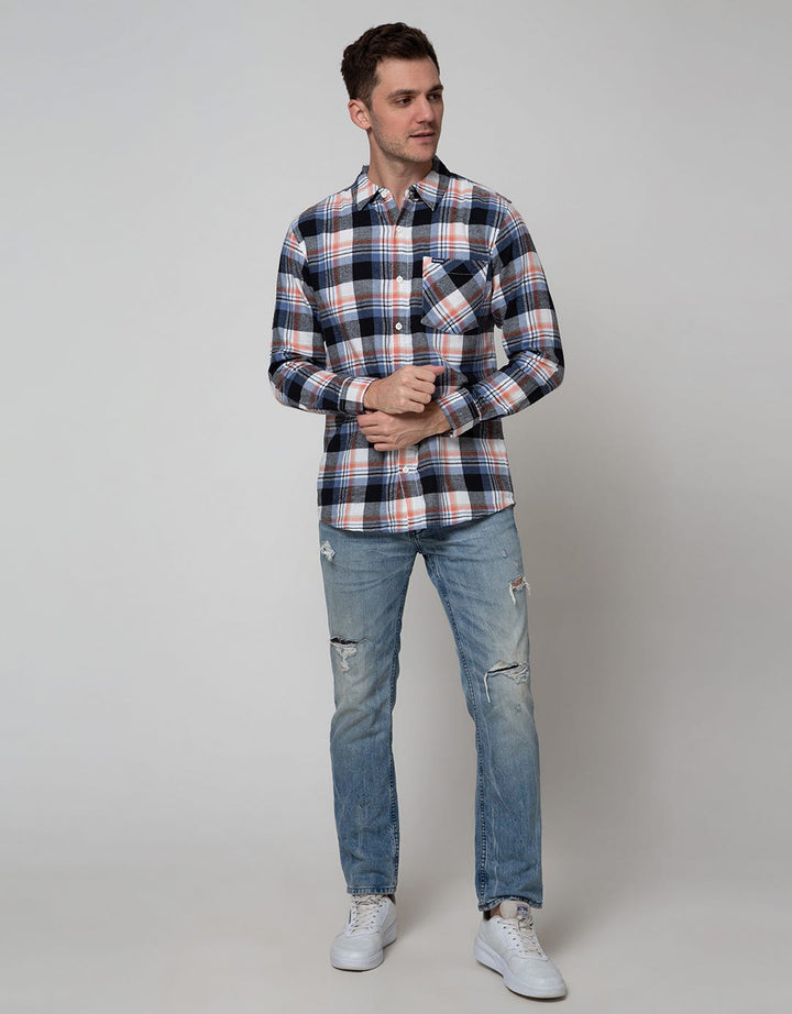 Nevada Long Sleeve Checked Flannel Shirt