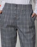 Details Long Pants High Rise With Buttons