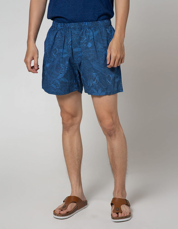Cole Boxer Woven Abstrak Stripe And Leaf