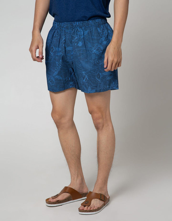 Cole Boxer Woven Abstrak Stripe And Leaf