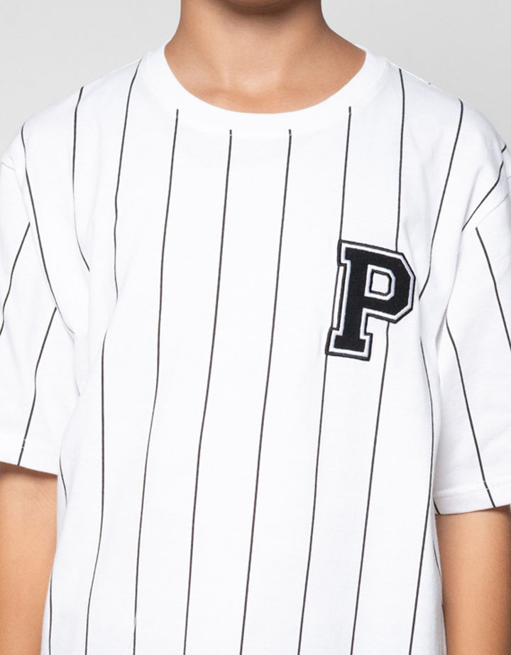 Nevada Full Print Pinstripes Embro Kaos Anak Laki-laki