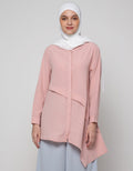 Annisa Long Sleeve Blouse Irregular Hem Long Top
