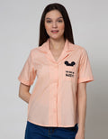 Disney Short Sleeve Shirt Dlish Placket Embro Cupcake