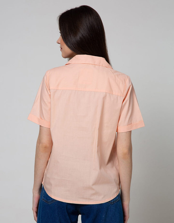 Disney Short Sleeve Shirt Dlish Placket Embro Cupcake