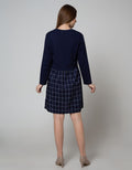 Nevada Long Sleeve Checked Midi Dress