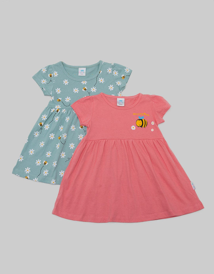Pipiniko Short Sleeve Midi Dress Multipack Bee And Flower