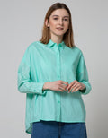 Details Long Sleeve Blouse Open Placket