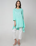 Details Long Sleeve Tunic 7/8 Sleeves Asymmetric And Back Opening