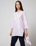 Details Long Sleeve Tunic Assymetric With Buttton And Placket