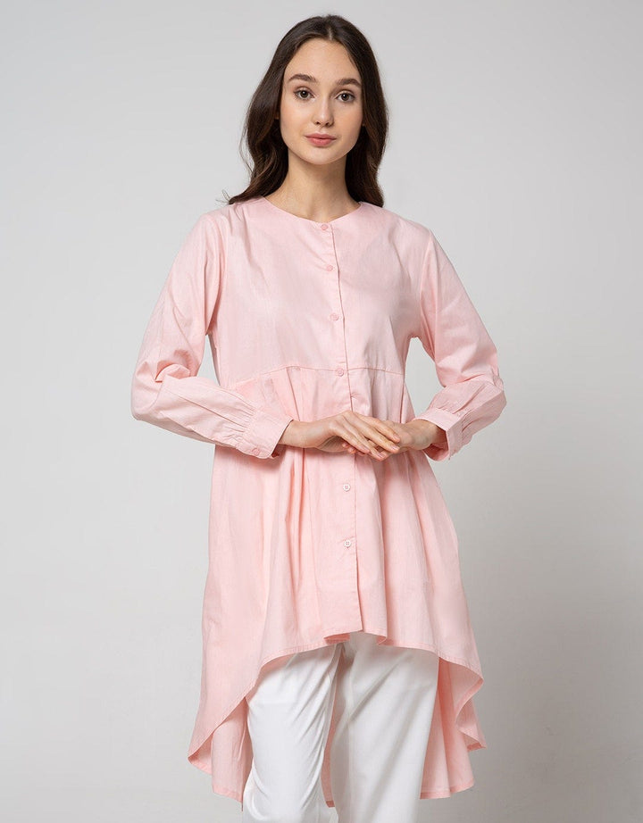 Details Tunic 78 Sleeves Assymetric With Button And Plack
