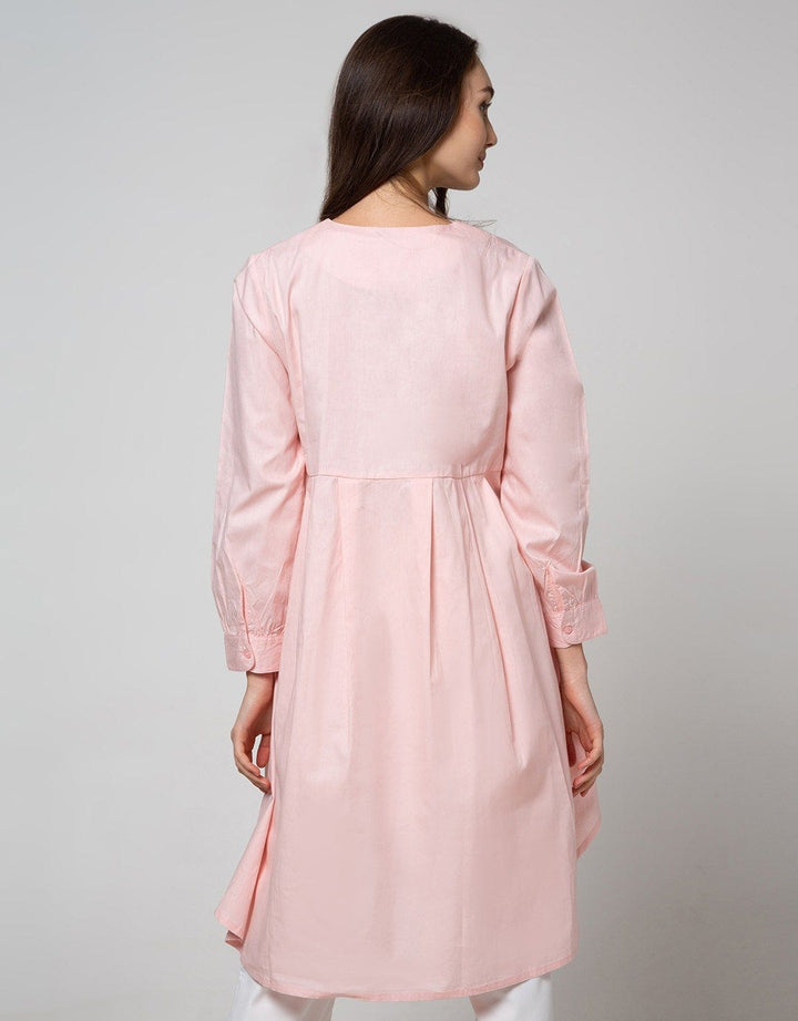 Details Tunic 78 Sleeves Assymetric With Button And Plack