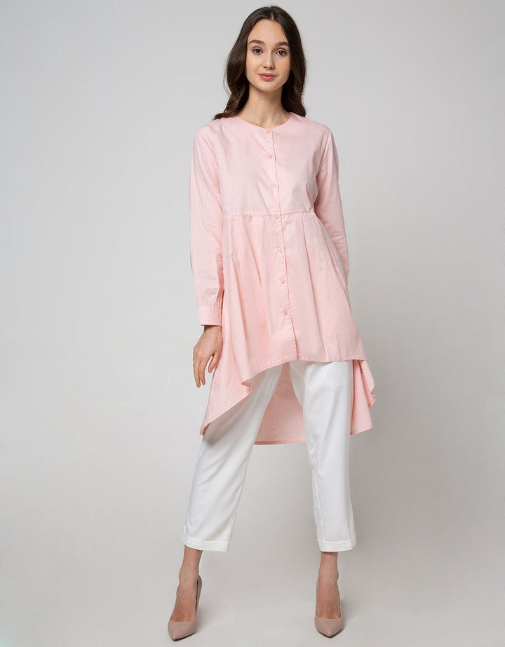 Details Tunic 78 Sleeves Assymetric With Button And Plack