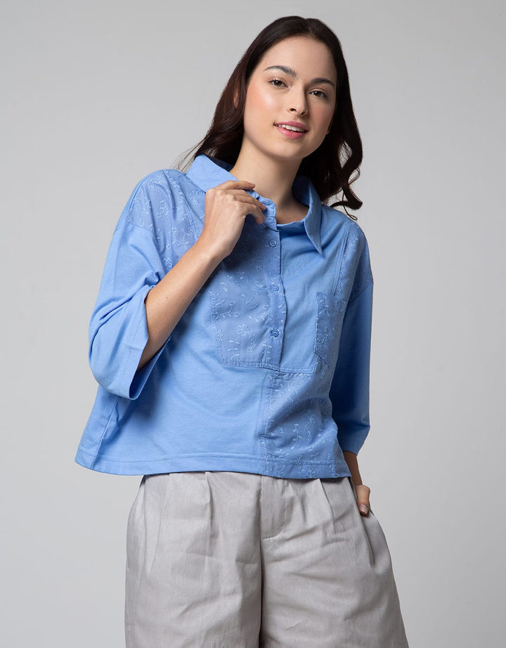 Details Combi Embro Blouse Wanita
